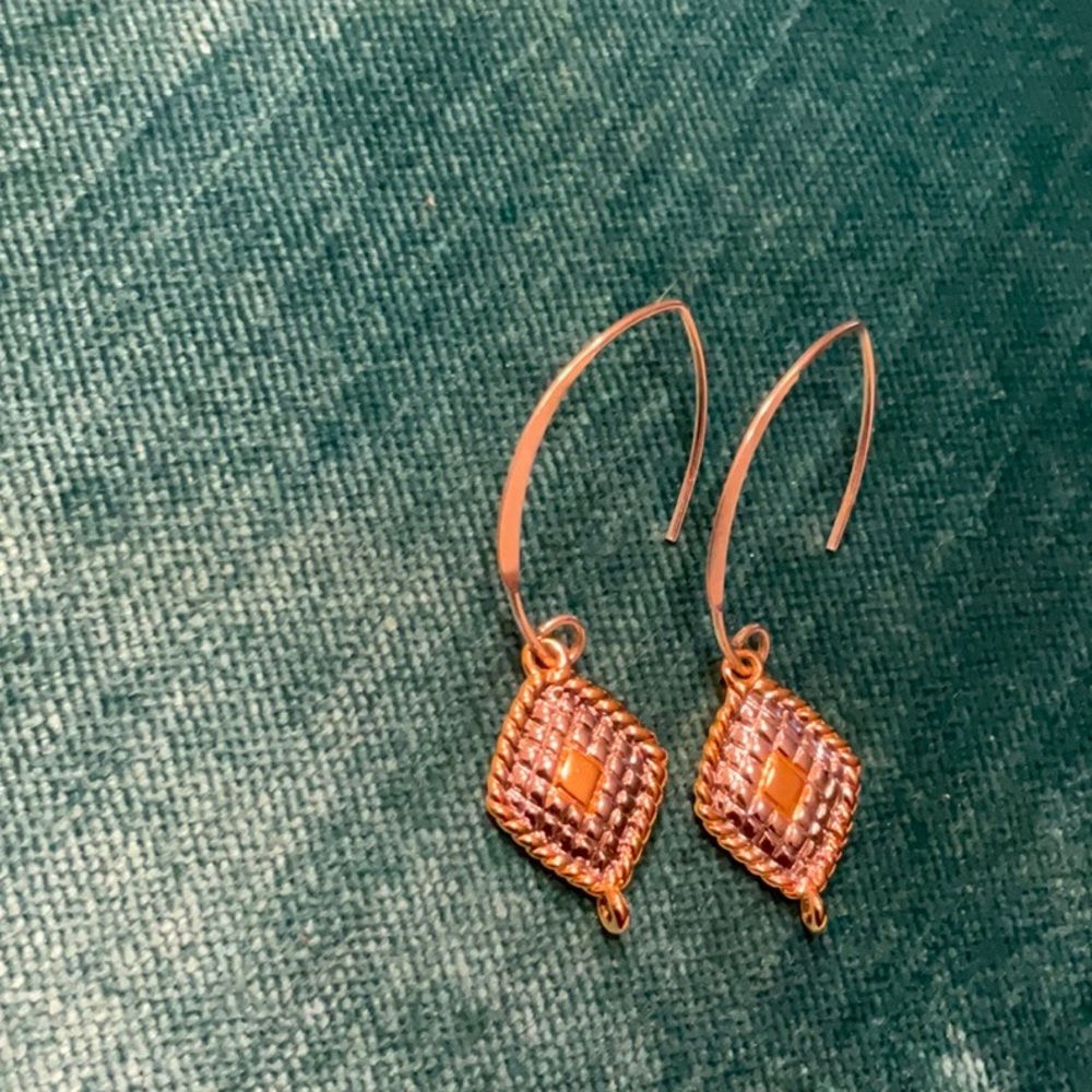 Sterling silver gold silver drop earrings - New